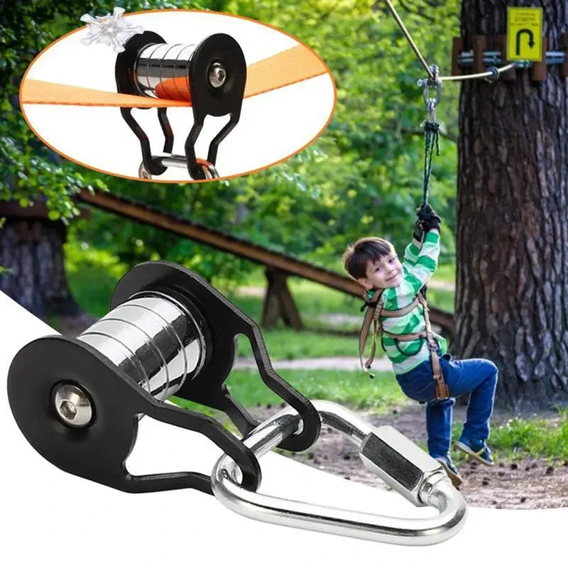 Kids Backyard Zipline Slackline Pulley
