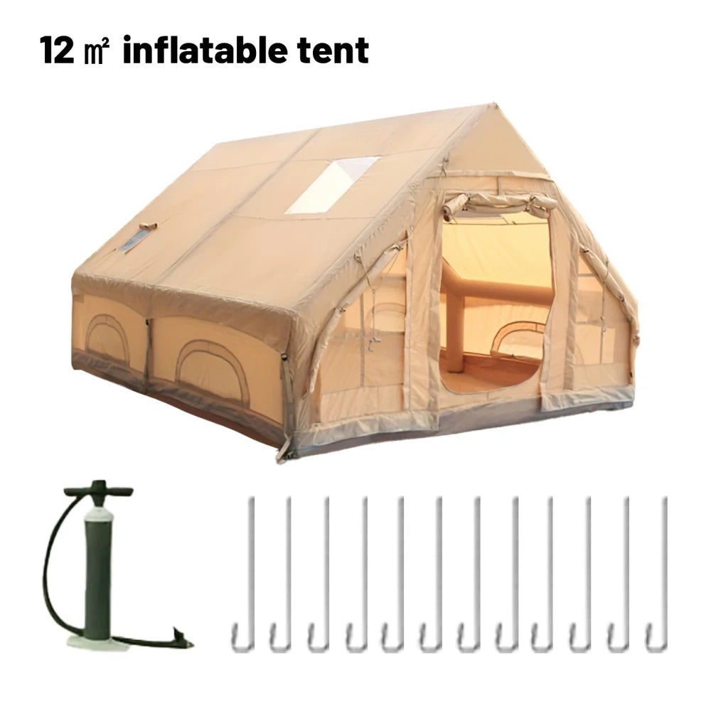 Quick Setup Inflatable Family Camping Tent With Stove Plug