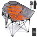 Suteck Heated Camping Chair Oversized Outdoor Portable Heated Folding Chairs with 12V 20000mAh Power Bank Heated Foldable Chair Seat Heating Chair for Outdoor Sports Camping Patio 650lbs