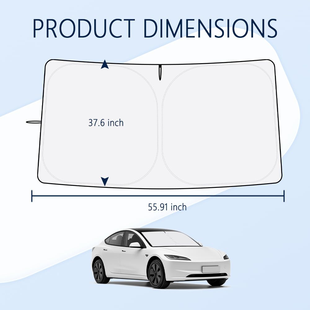 300T Thickened Automotive Glass Sunshade and Comes with Storage Bag,Keep Car Interior Cool,Universal Windshield Sun Shade Fit for Cars,Trucks,SUVs (L: 57.08 * 31.5 inch)