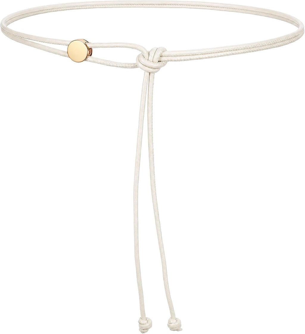 Vonmelli Thin Rope Skinny Tie Leather Women Waist Belt Dress Fashion Style