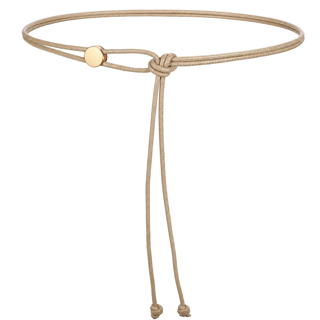 Vonmelli Thin Rope Skinny Tie Leather Women Waist Belt Dress Fashion Style