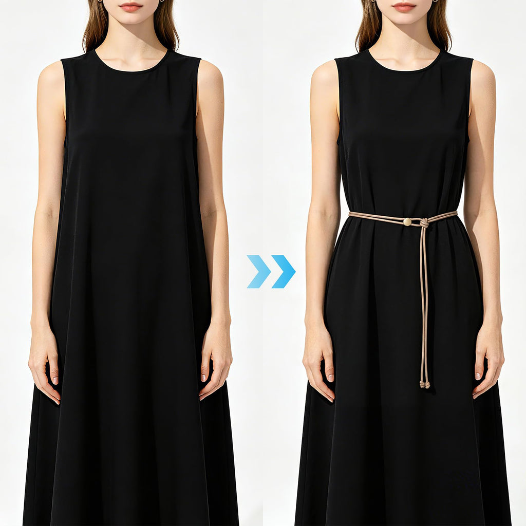 Vonmelli Thin Rope Skinny Tie Leather Women Waist Belt Dress Fashion Style