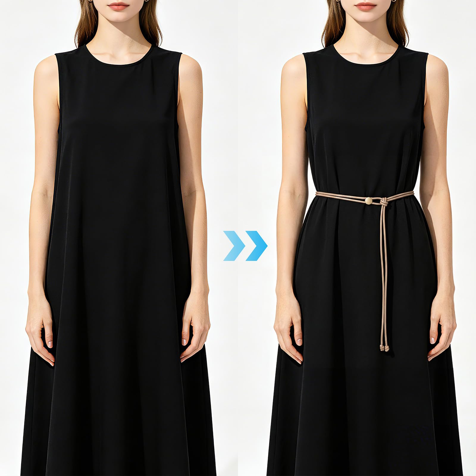 Vonmelli Thin Rope Skinny Tie Leather Women Waist Belt Dress Fashion Style