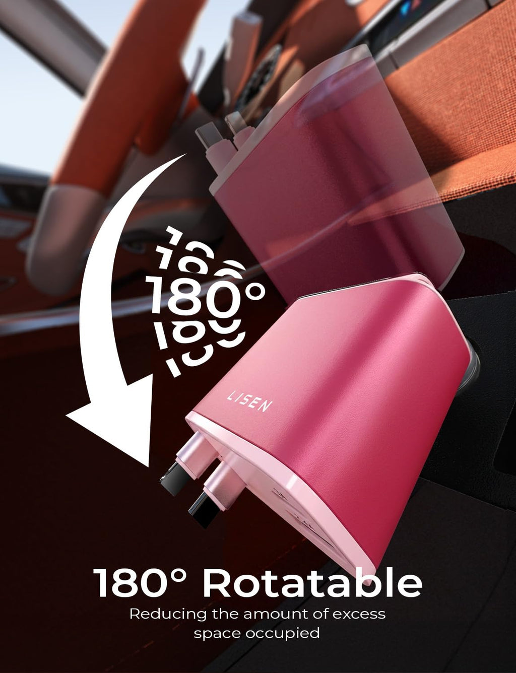 LISEN Retractable Car Charger 84W Fast Charge USB C Multi Cable Adapter