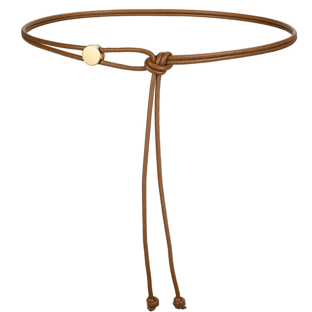 Vonmelli Thin Rope Skinny Tie Leather Women Waist Belt Dress Fashion Style