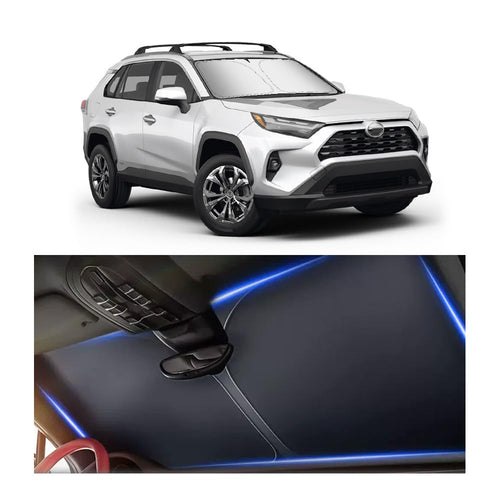 300T Thickened Automotive Glass Sunshade and Comes with Storage Bag,Keep Car Interior Cool,Universal Windshield Sun Shade Fit for Cars,Trucks,SUVs (L: 57.08 * 31.5 inch)