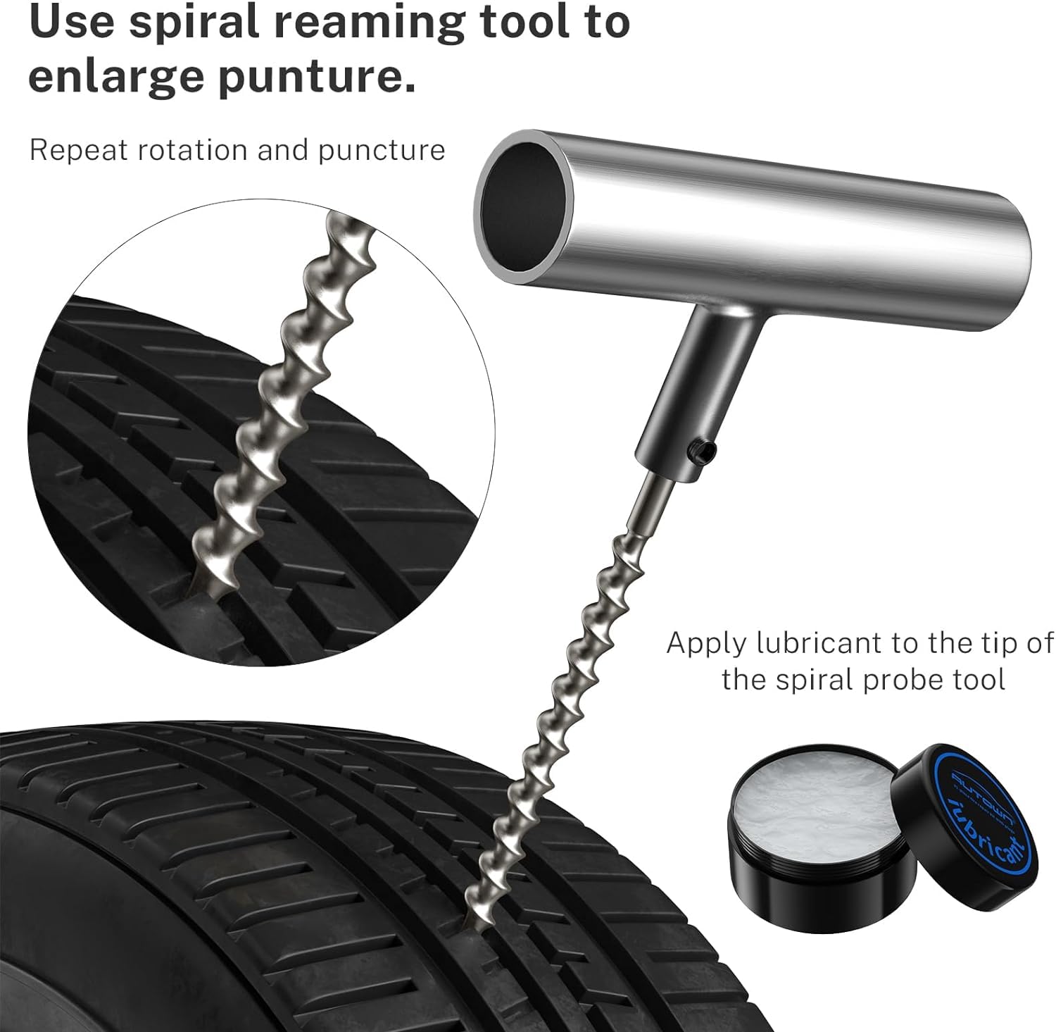 AUTOWN Flat Tire Repair Kit 68pcs, Heavy Duty Tire Plug Kit to Fix Puncture