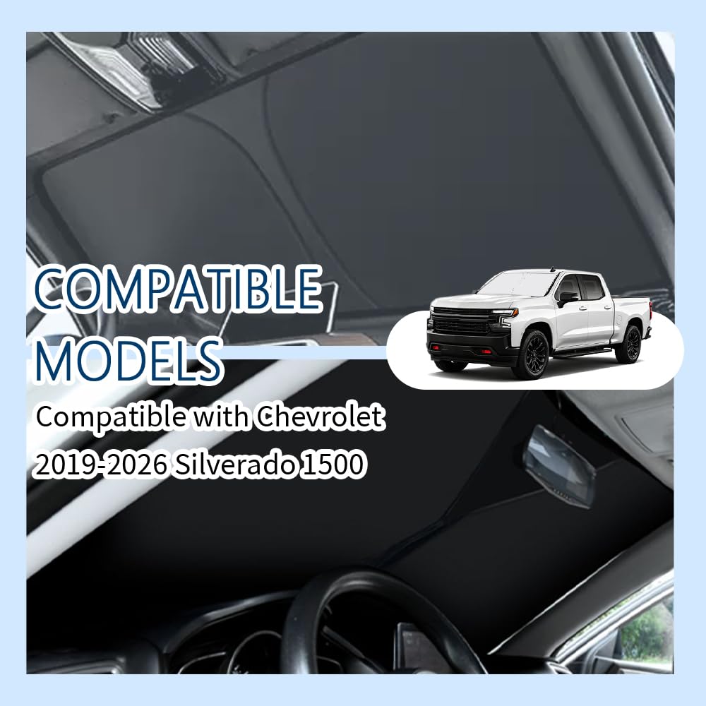 300T Thickened Automotive Glass Sunshade and Comes with Storage Bag,Keep Car Interior Cool,Universal Windshield Sun Shade Fit for Cars,Trucks,SUVs (L: 57.08 * 31.5 inch)
