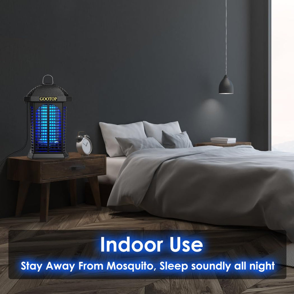 GOOTOP Bug Zapper Outdoor, Mosquito Zapper, 4200V 3 Prong Plug in Electric Fly Zapper, Mosquito Killer, Fly Traps, Flying Insects Zapper Indoor Outdoor, ABS Plastic Outer (Black)