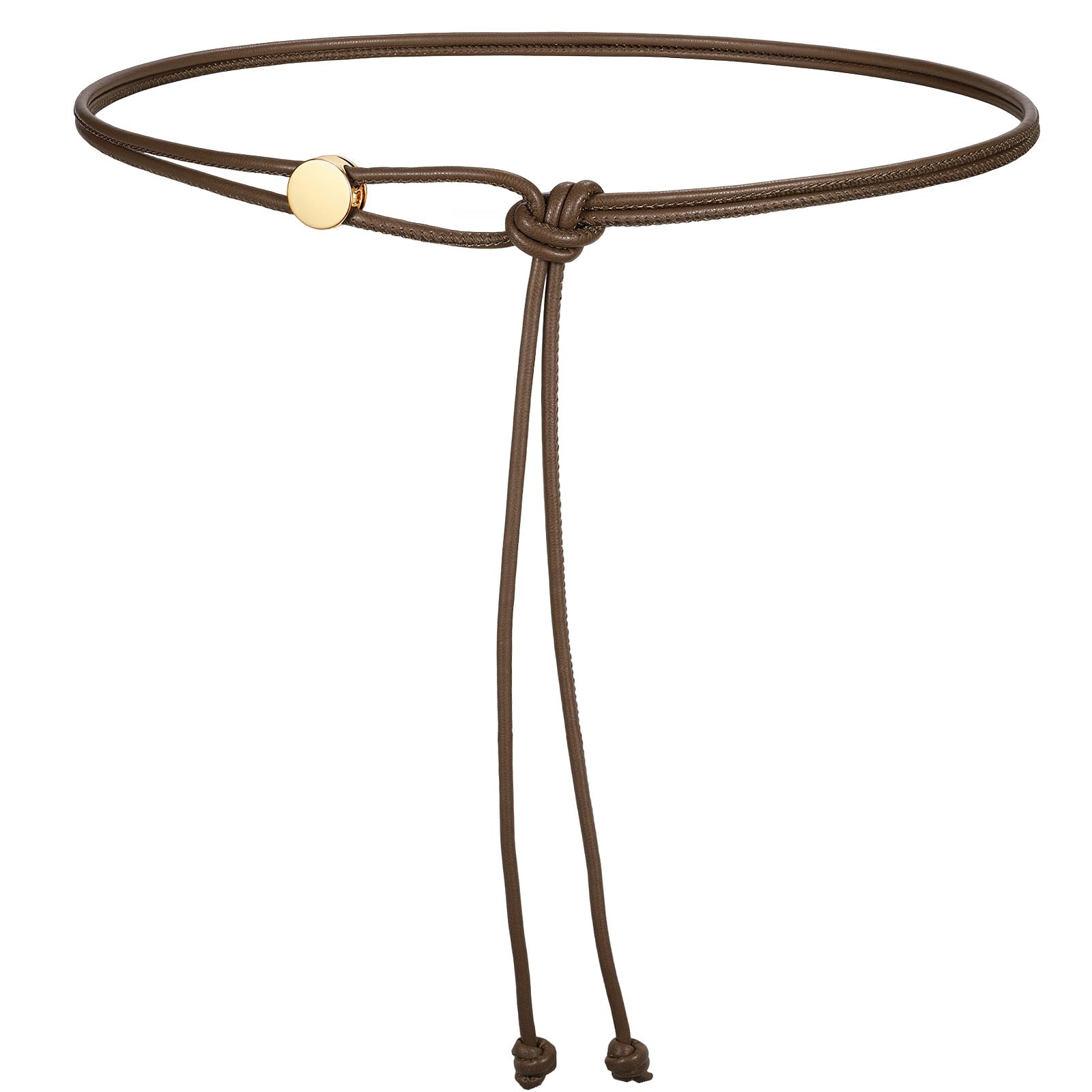 Vonmelli Thin Rope Skinny Tie Leather Women Waist Belt Dress Fashion Style