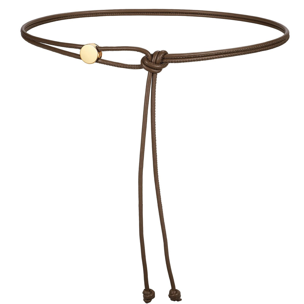 Vonmelli Thin Rope Skinny Tie Leather Women Waist Belt Dress Fashion Style