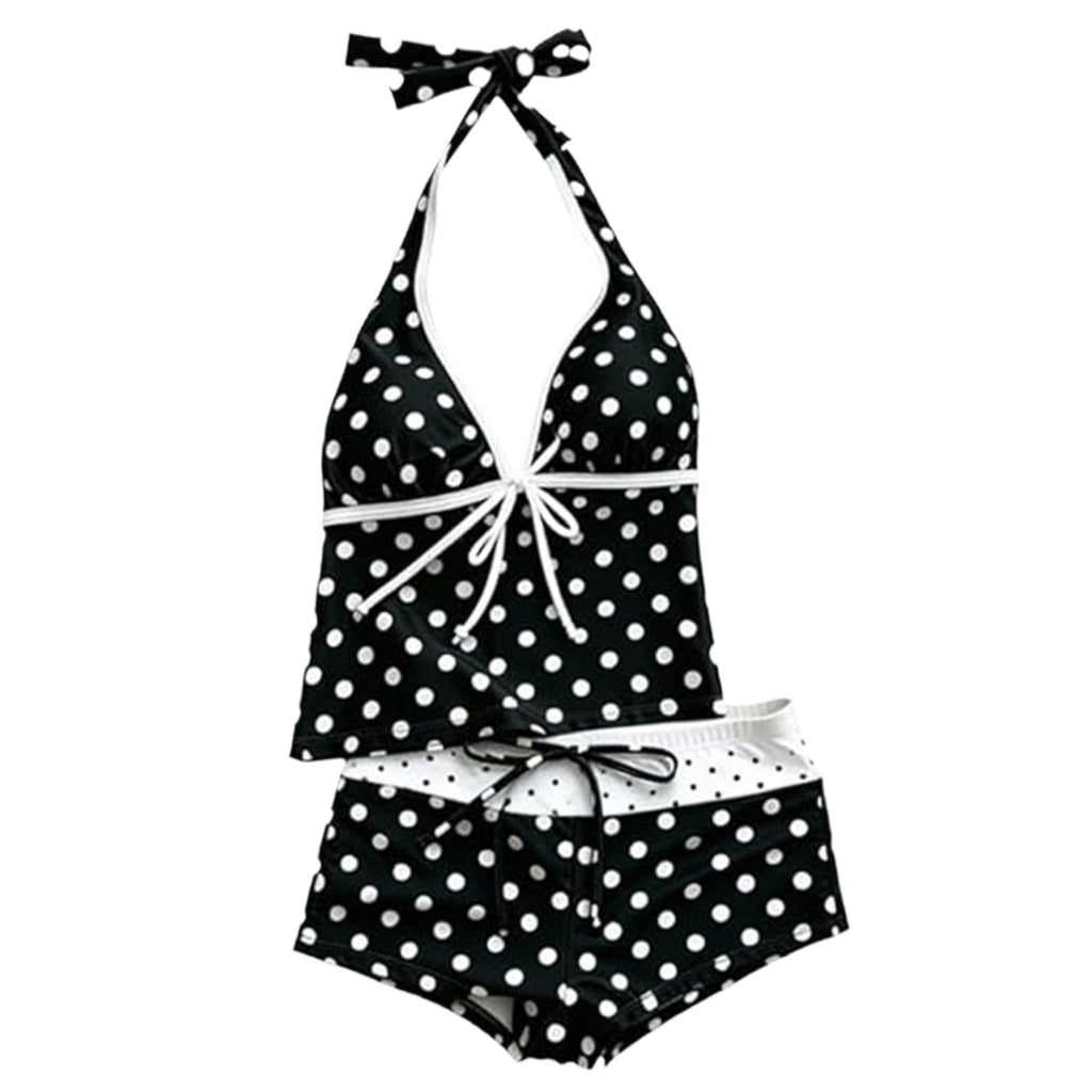 Women Two Piece Floral Print Vintage Tankini Swimsuit Set Summer