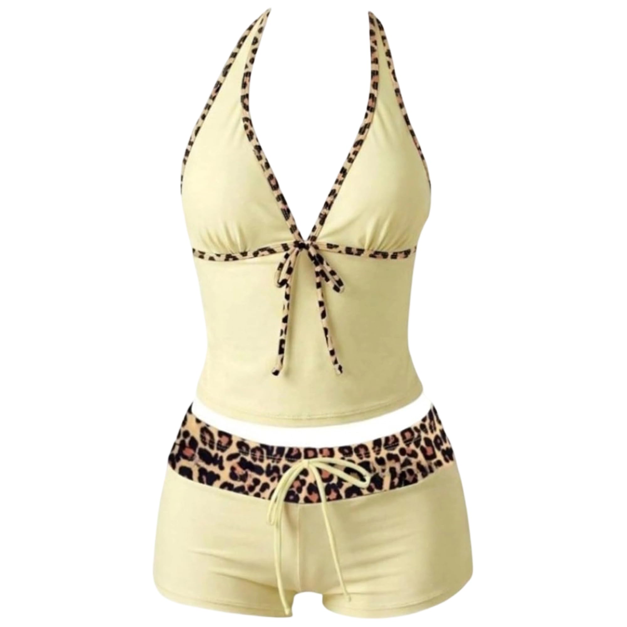 Women Two Piece Floral Print Vintage Tankini Swimsuit Set Summer