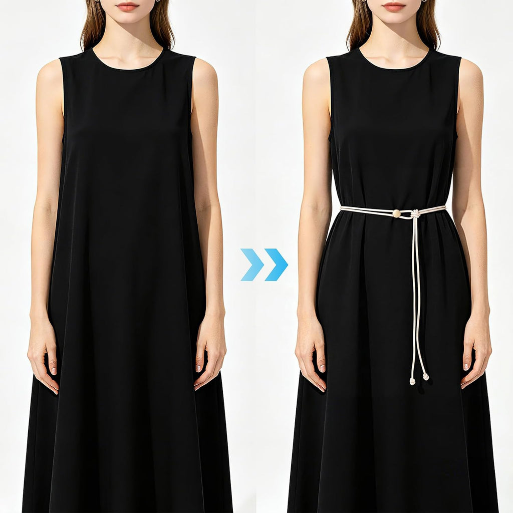 Vonmelli Thin Rope Skinny Tie Leather Women Waist Belt Dress Fashion Style