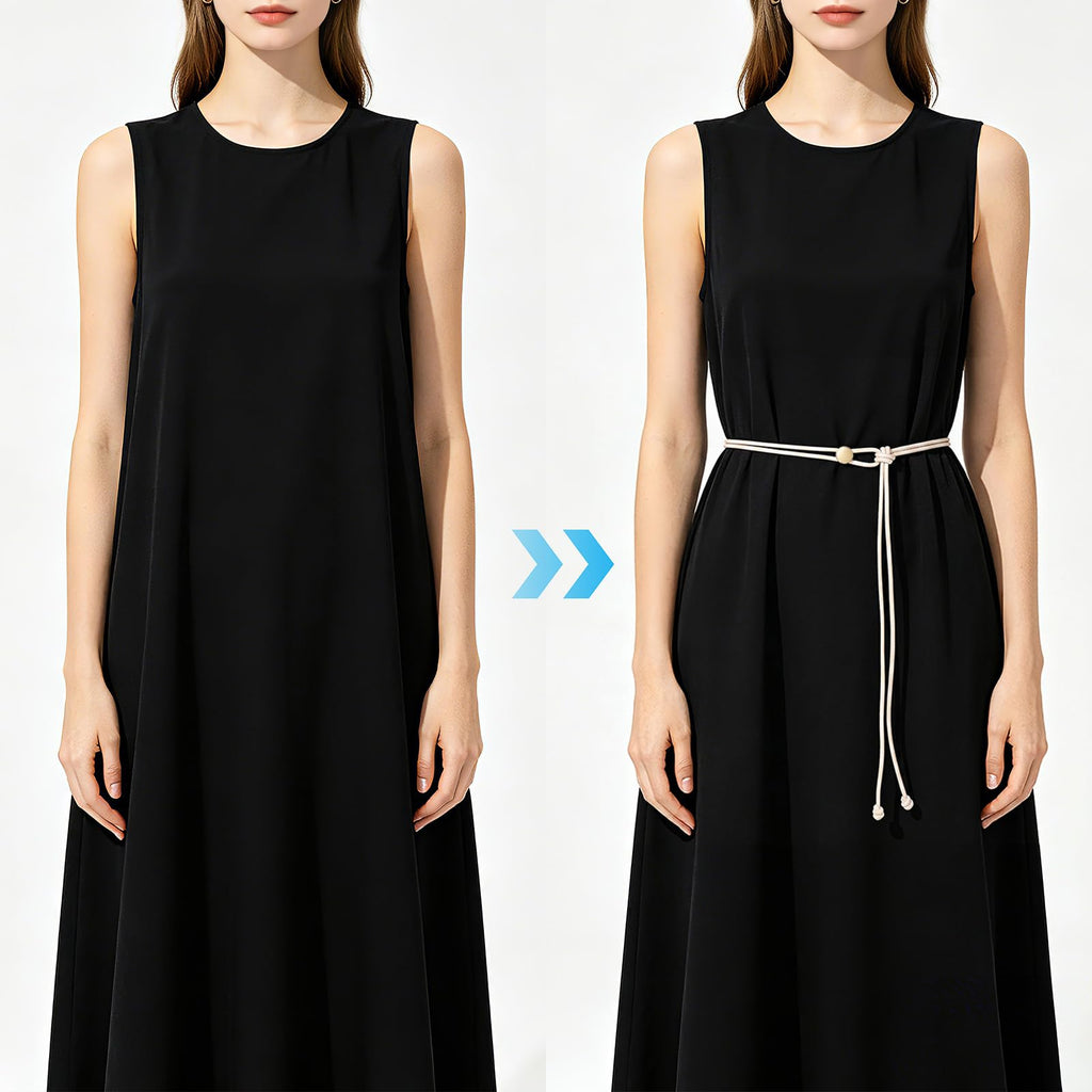 Vonmelli Thin Rope Skinny Tie Leather Women Waist Belt Dress Fashion Style