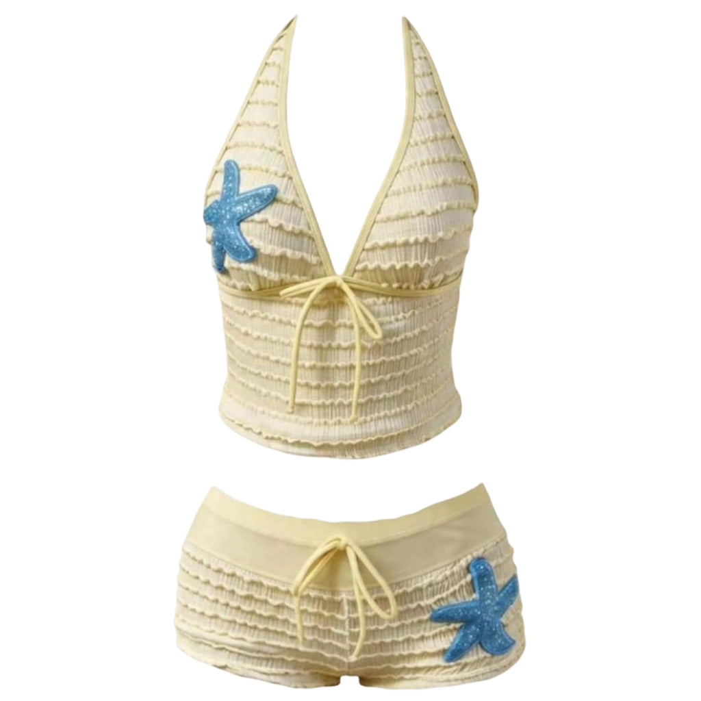 Women Two Piece Floral Print Vintage Tankini Swimsuit Set Summer