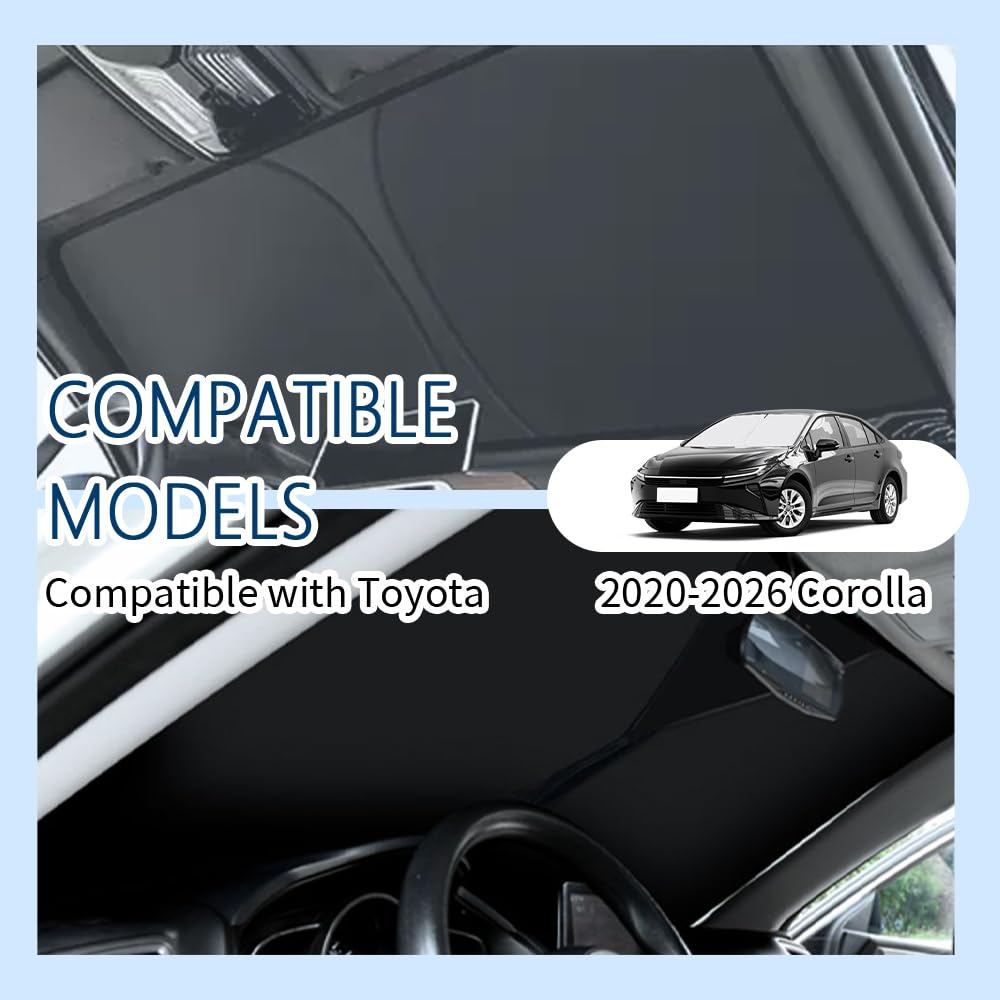 300T Thickened Automotive Glass Sunshade and Comes with Storage Bag,Keep Car Interior Cool,Universal Windshield Sun Shade Fit for Cars,Trucks,SUVs (L: 57.08 * 31.5 inch)