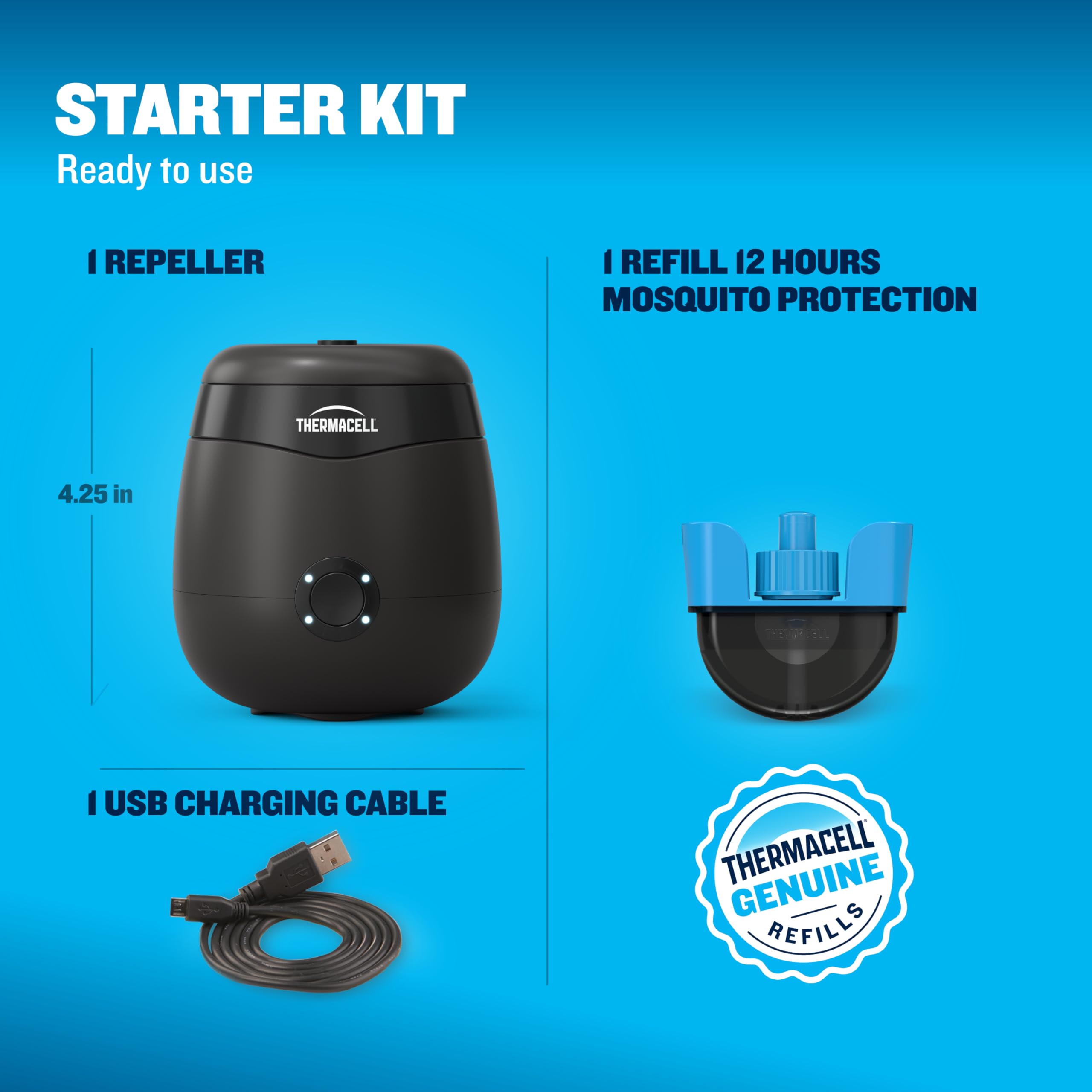 Thermacell E-ZoneGuard Glow Mosquito Repellent + Lantern, LED, 9-Hr Battery