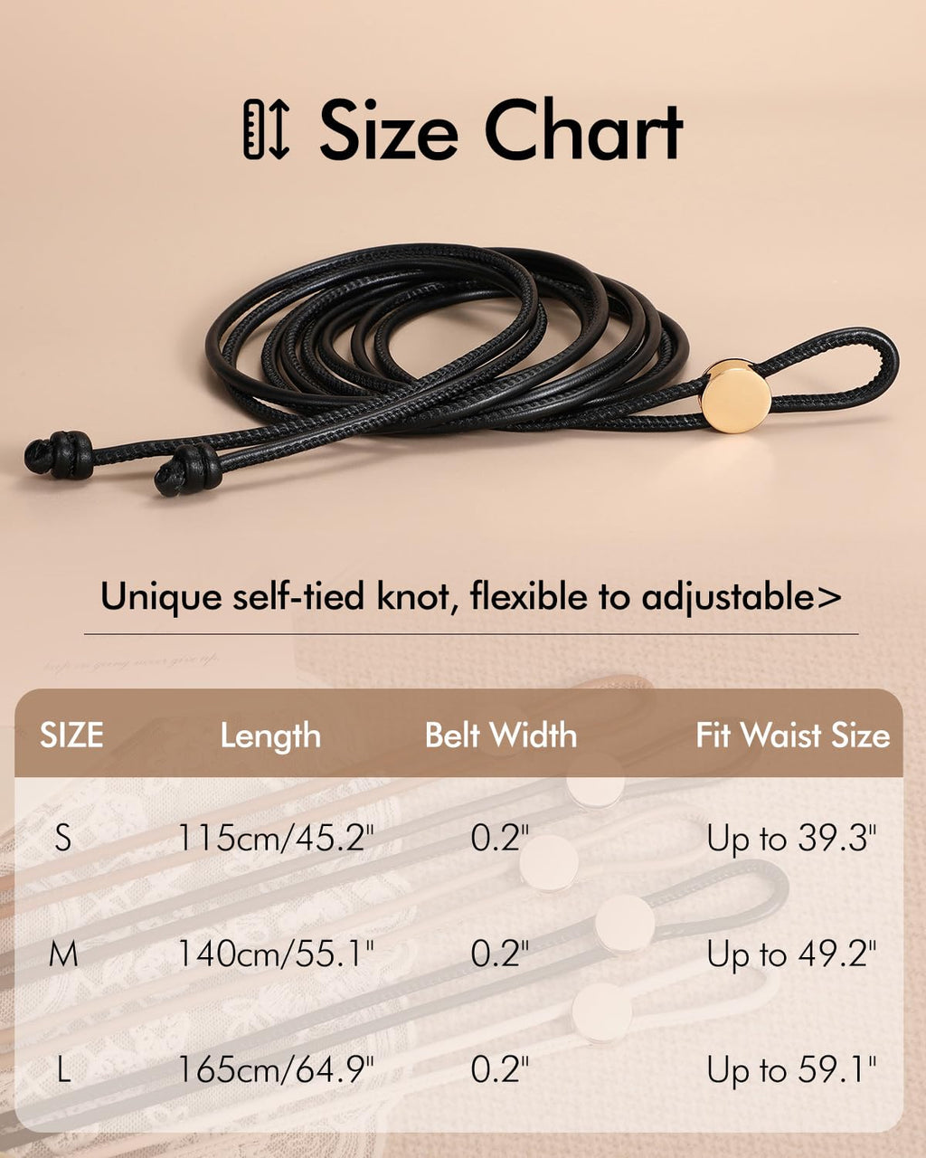 Vonmelli Thin Rope Skinny Tie Leather Women Waist Belt Dress Fashion Style
