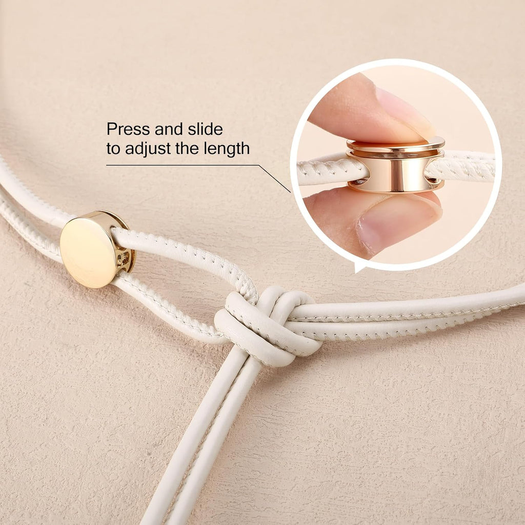 Vonmelli Thin Rope Skinny Tie Leather Women Waist Belt Dress Fashion Style