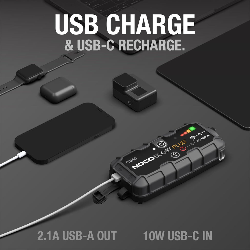 Noco Boost GB40 12V 1000A Portable Lithium Jump Starter For Cars And Vans