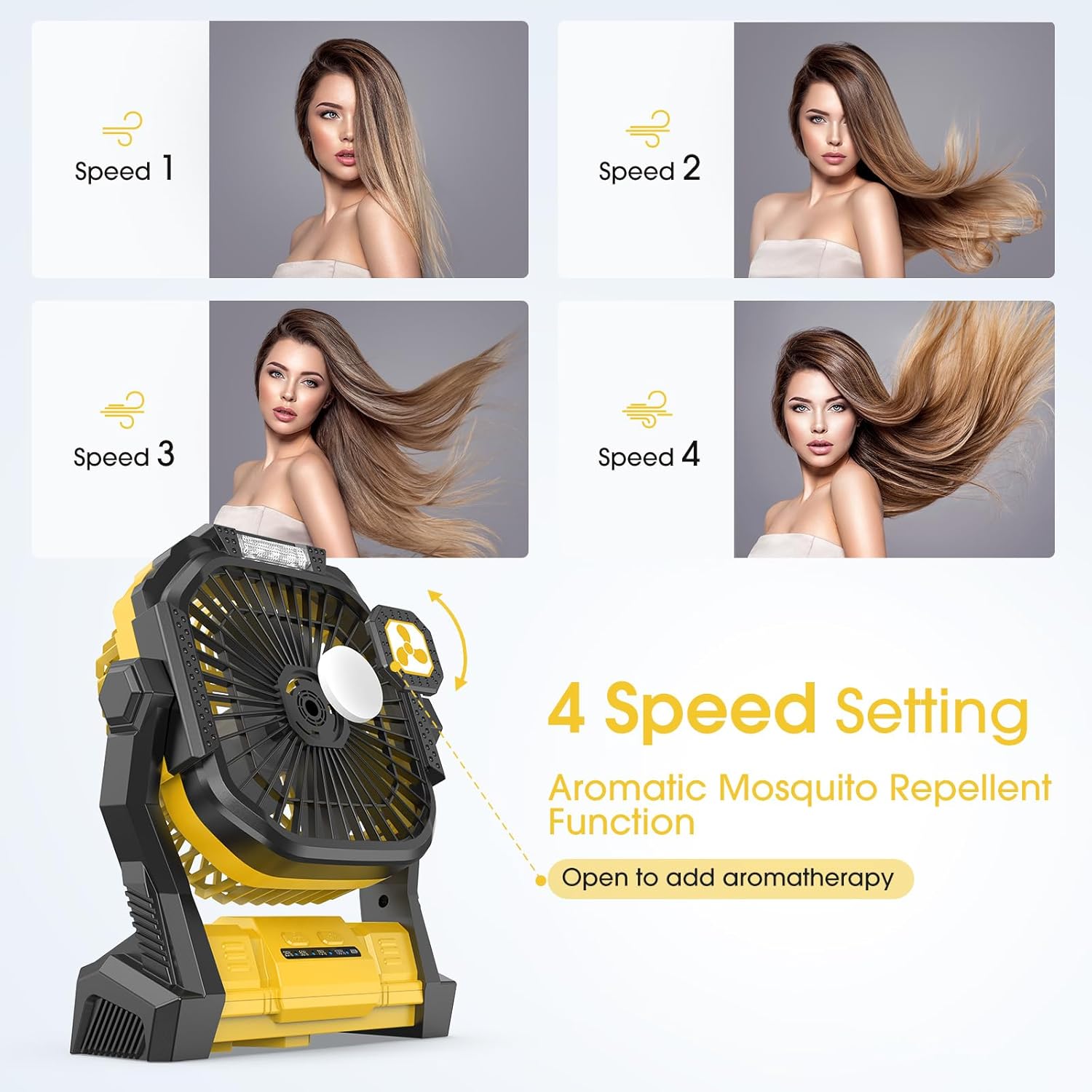 Portable Fan Rechargeable, 20000mAh Cordless Battery Powered Fan with LED Lantern Battery Operated for Travel Bedroom Home Camping Tent Office Beach Desk Fishing Table