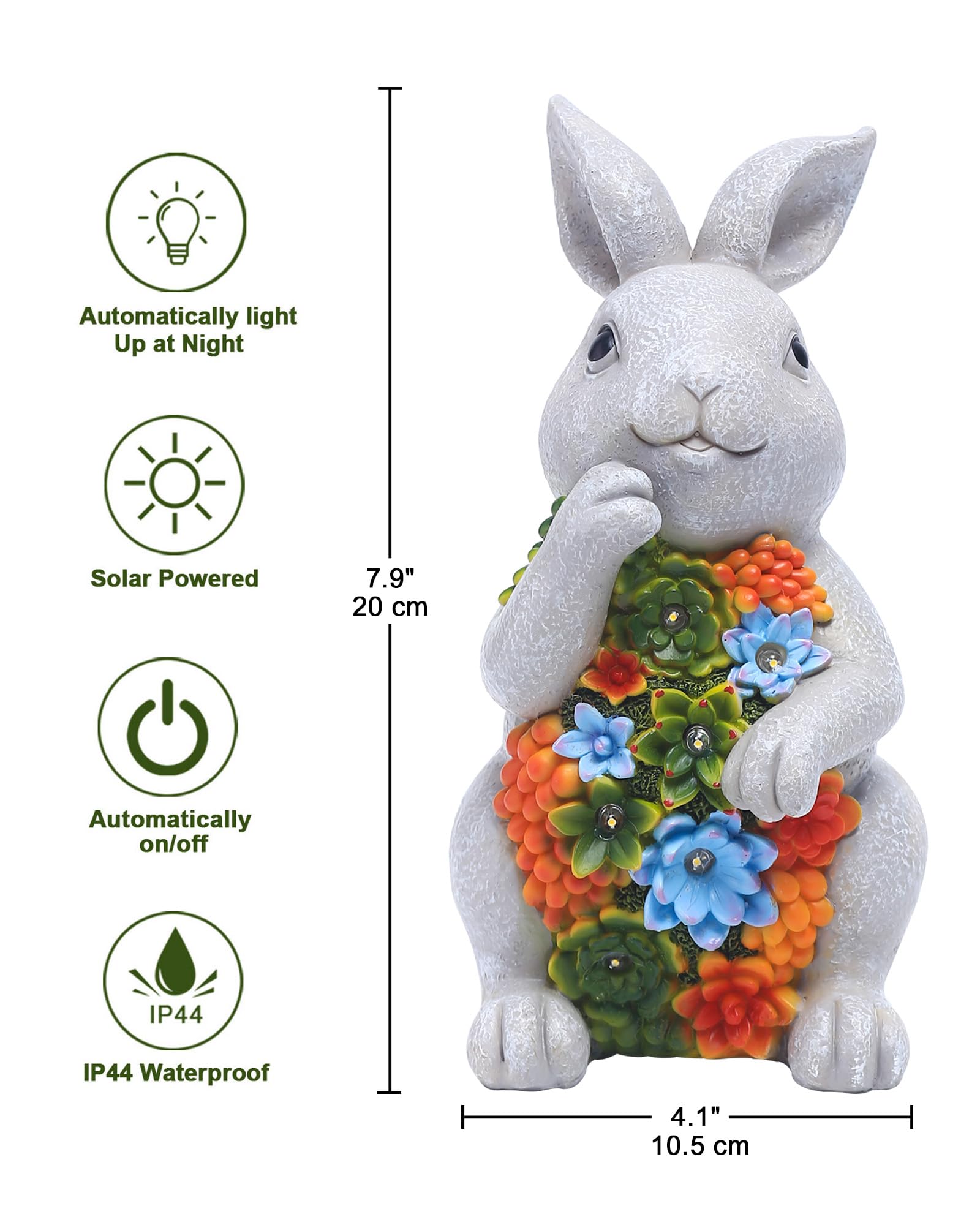 Nacome Solar Garden Outdoor Statues Turtle with Succulent