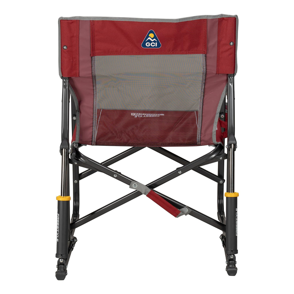 GCI OUTDOOR Freestyle Rocker Camping Chair | Portable Folding Rocking Chair with Solid, Durable Armrests, Drink Holder & Comfortable Backrest — Indigo Blue