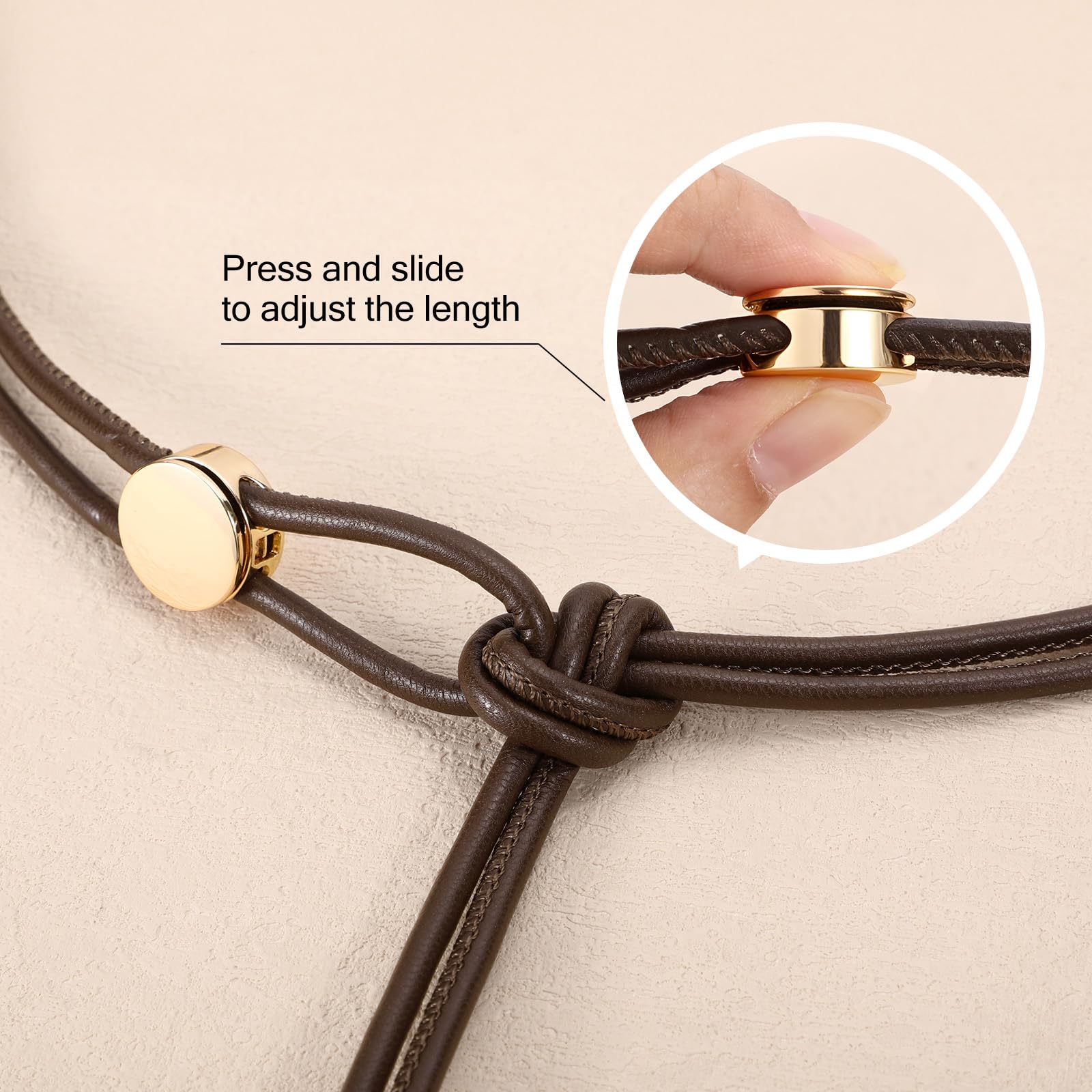 Vonmelli Thin Rope Skinny Tie Leather Women Waist Belt Dress Fashion Style