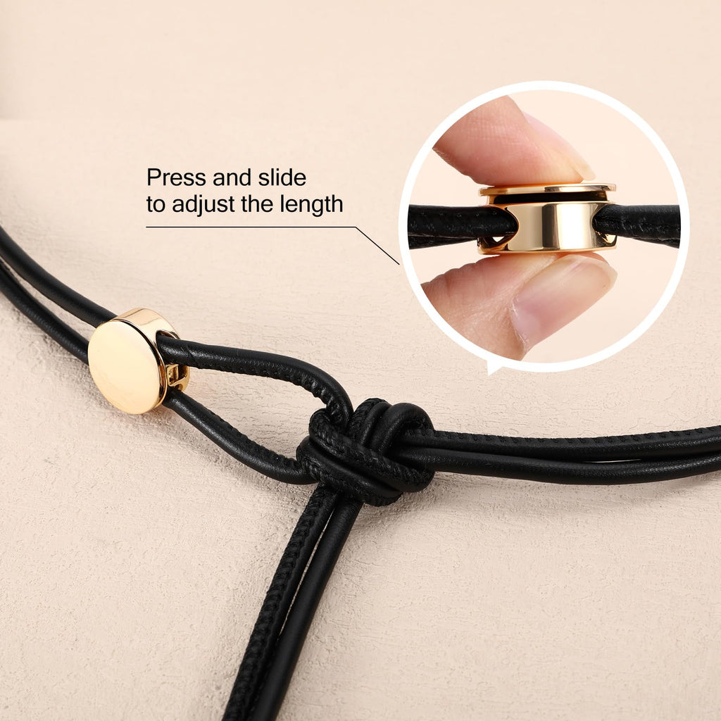 Vonmelli Thin Rope Skinny Tie Leather Women Waist Belt Dress Fashion Style