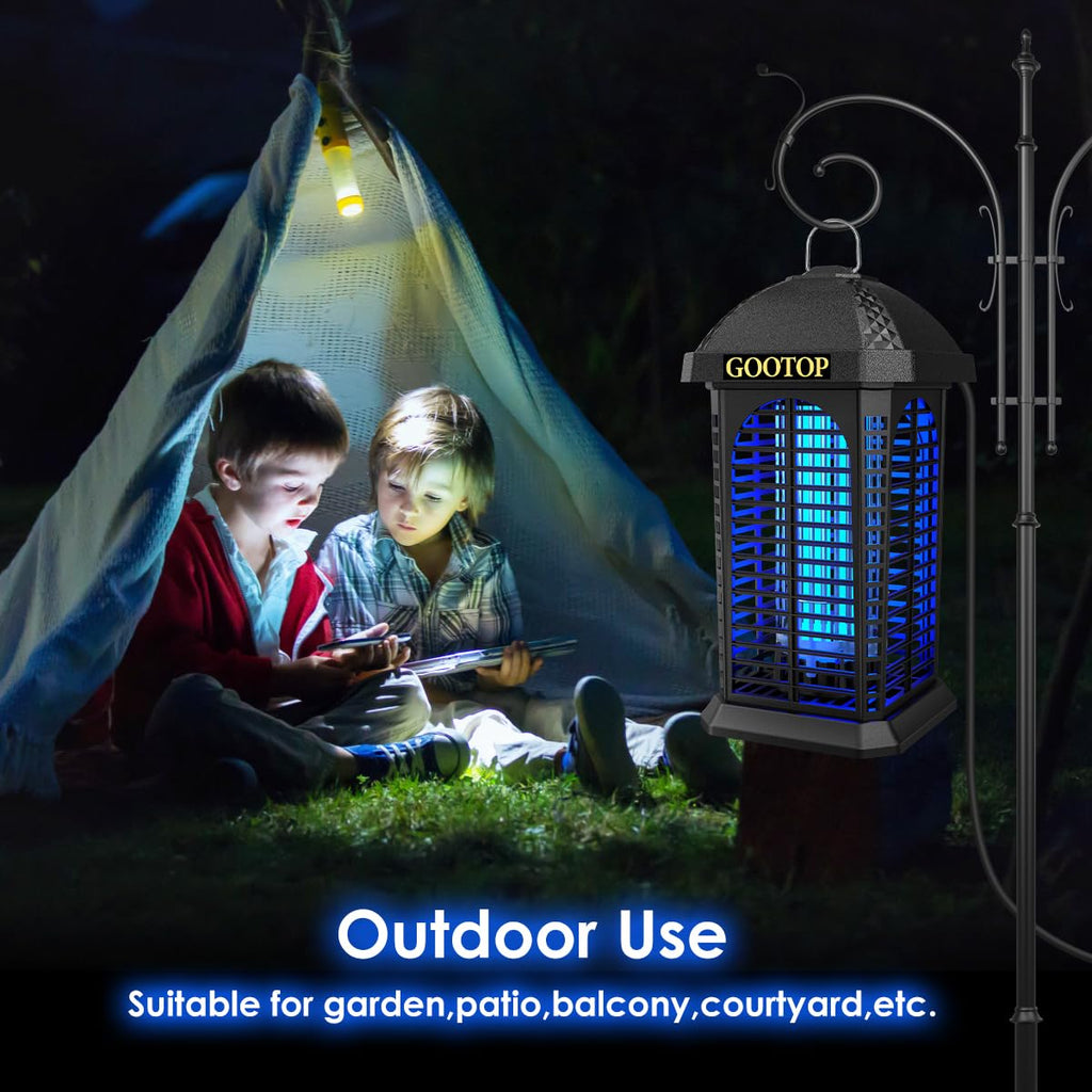 GOOTOP Bug Zapper Outdoor, Mosquito Zapper, 4200V 3 Prong Plug in Electric Fly Zapper, Mosquito Killer, Fly Traps, Flying Insects Zapper Indoor Outdoor, ABS Plastic Outer (Black)