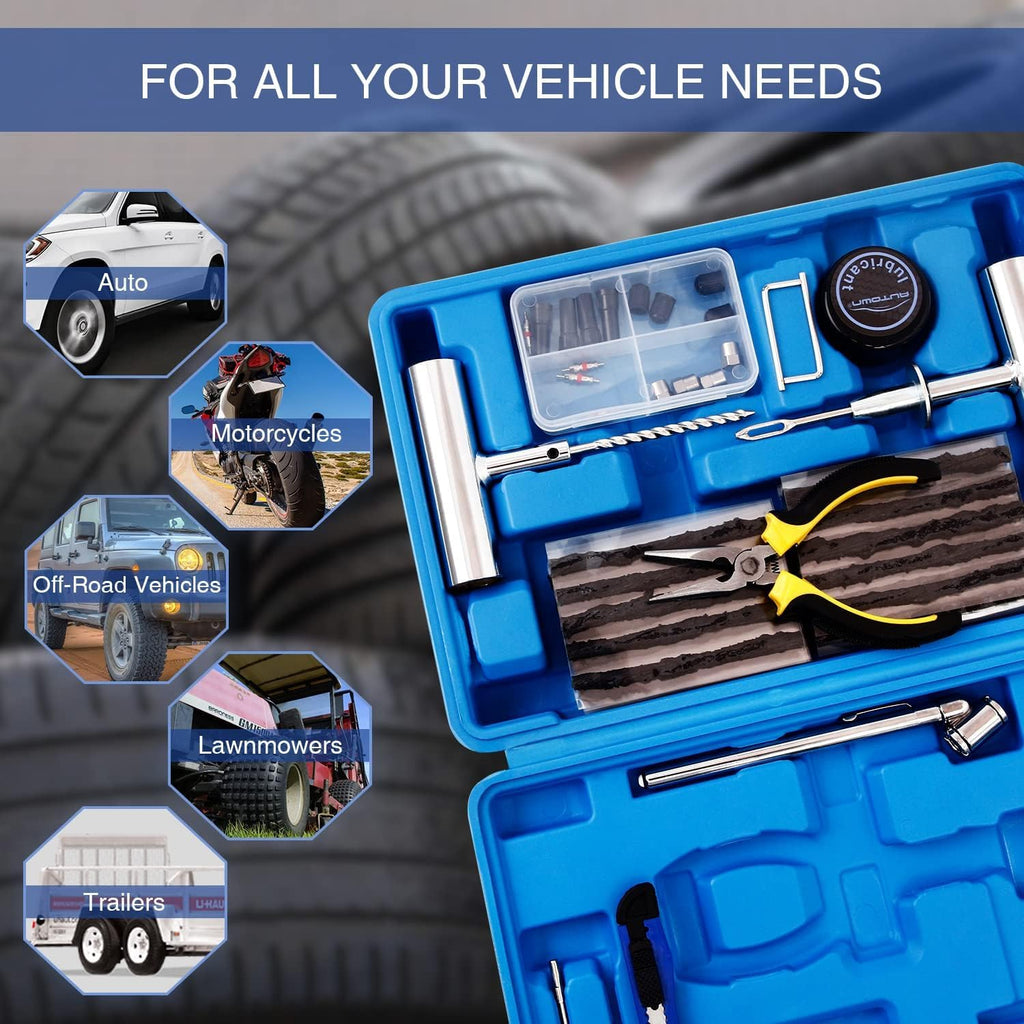 AUTOWN Flat Tire Repair Kit 68pcs, Heavy Duty Tire Plug Kit to Fix Puncture