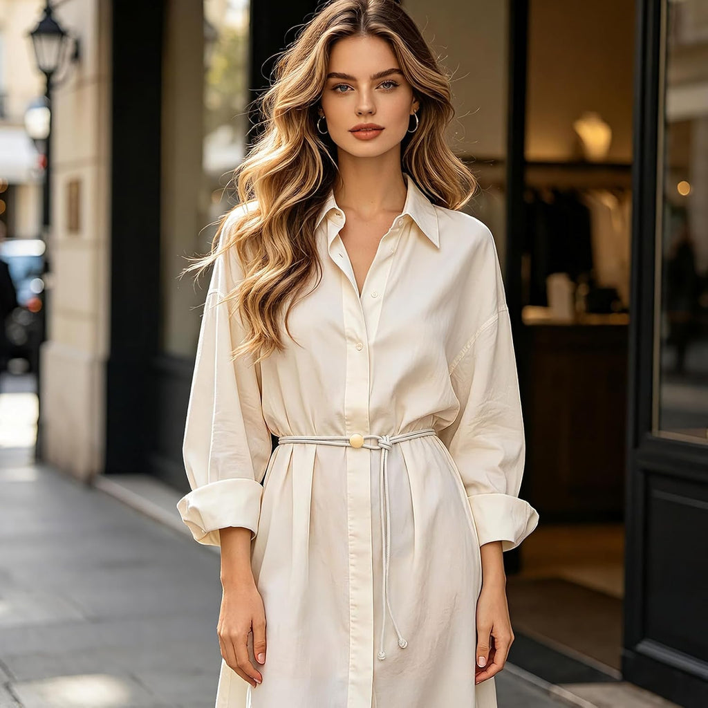 Vonmelli Thin Rope Skinny Tie Leather Women Waist Belt Dress Fashion Style