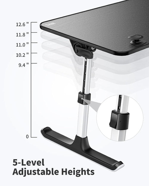 Height and Angle Adjustable Laptop Desk for Bed and Couch