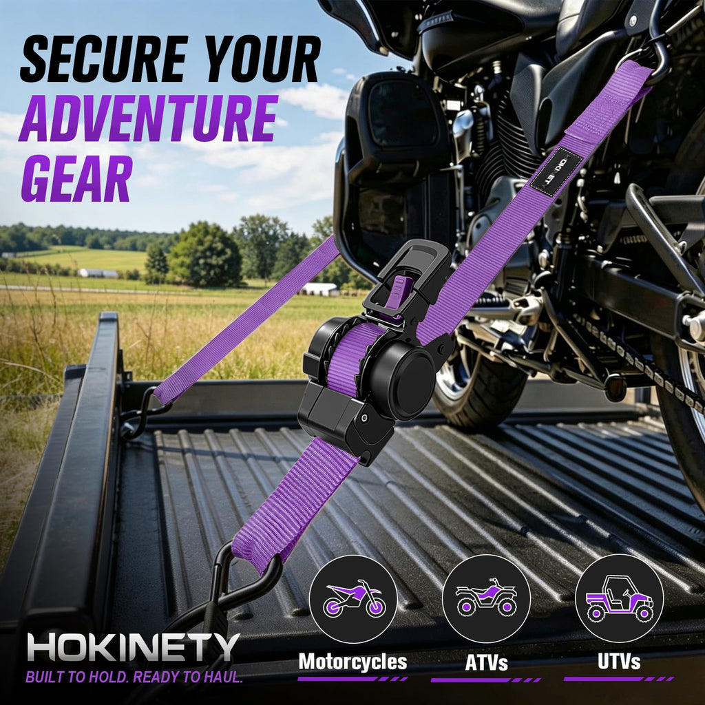Hokinety 4 Pack Retractable Ratchet Straps 1 In X 10 Ft 1500 Lb For Truck
