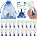 Tuanse 25 Pack Royal Blue Electric Quinceanera Party Favors Handheld Fans
