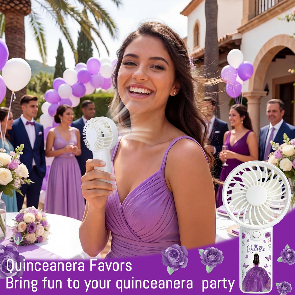 Tuanse 25 Pack Royal Blue Electric Quinceanera Party Favors Handheld Fans