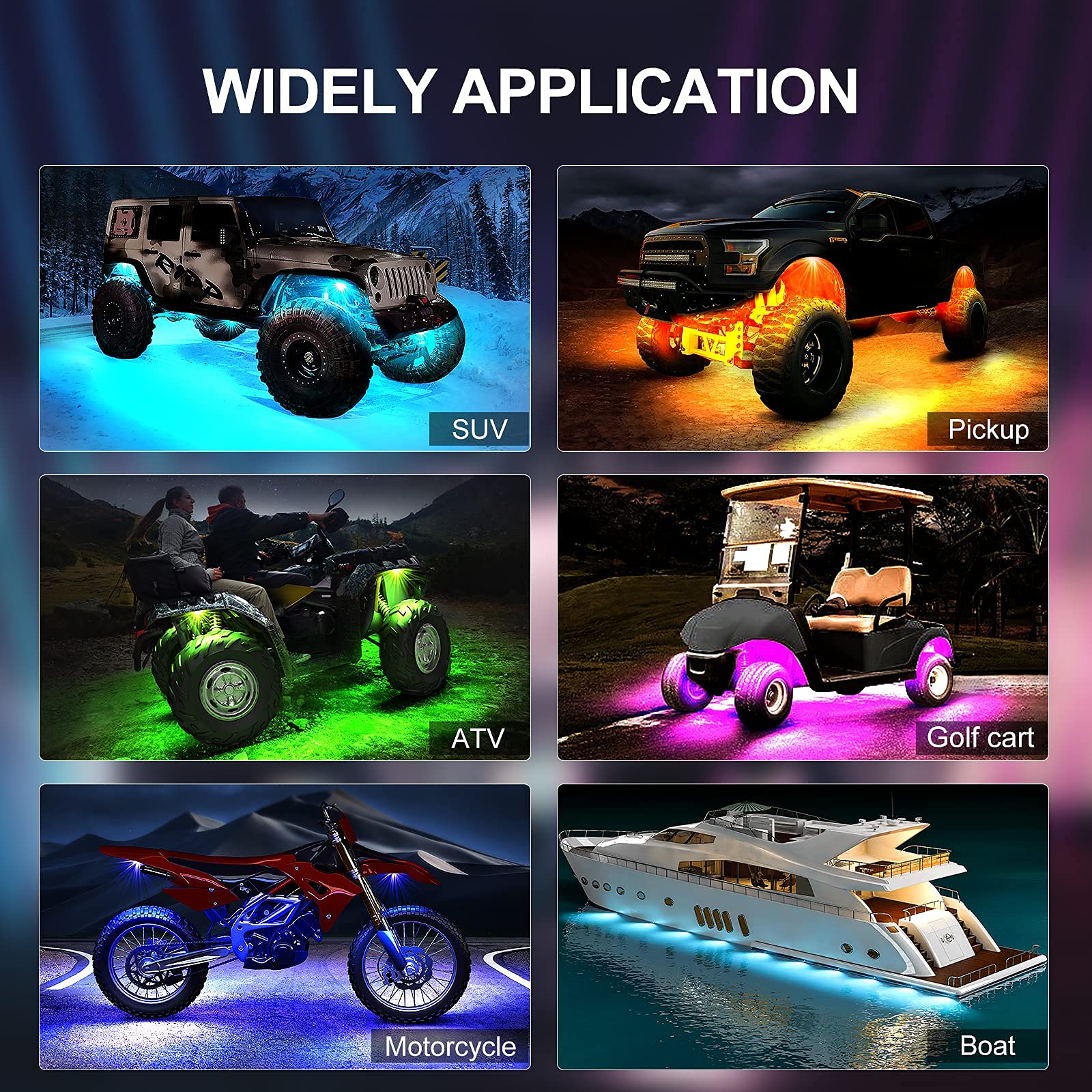YiLaie RGB LED Rock Lights 8 Pods APP Remote Music Mode IP68 Waterproof