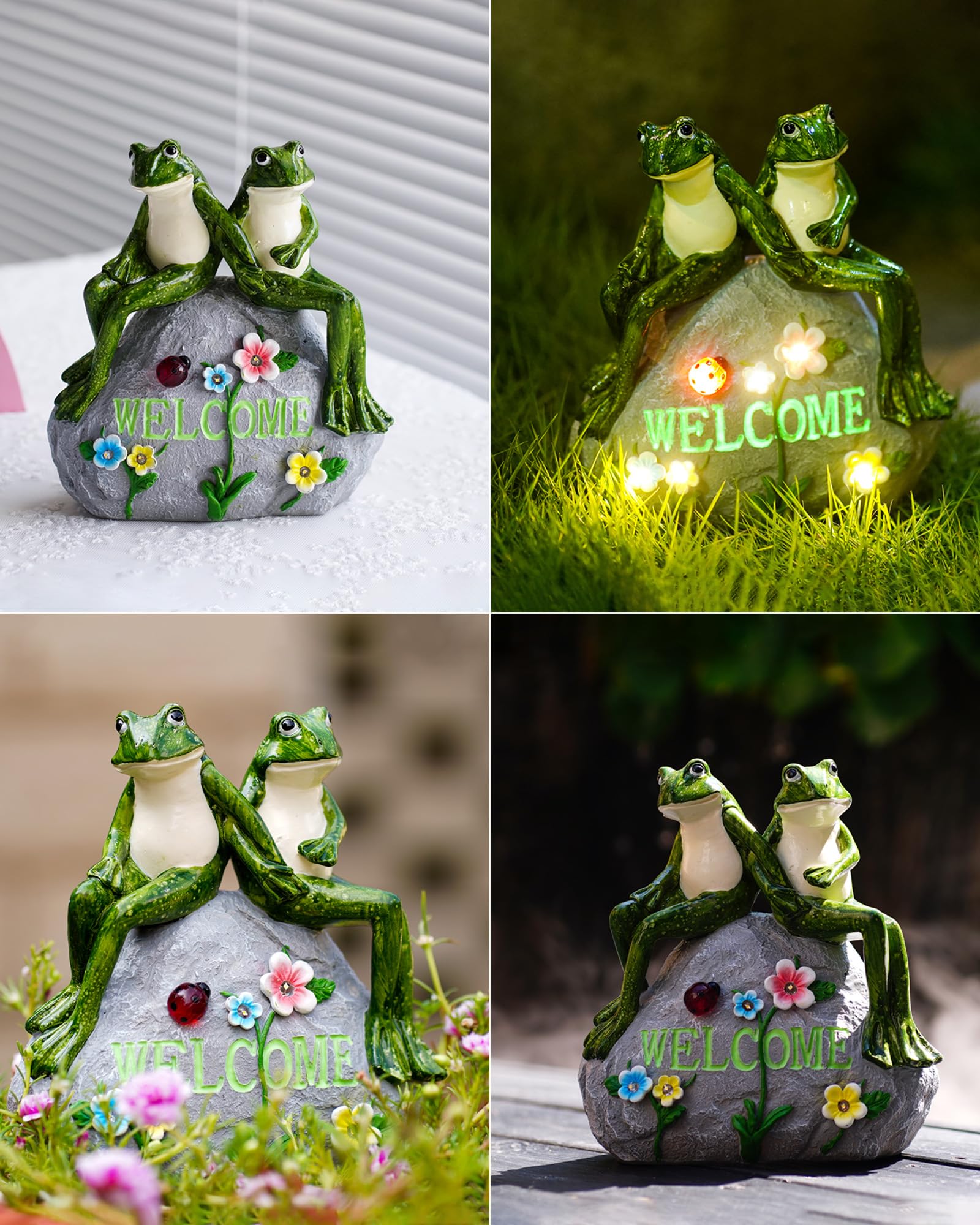 Nacome Solar Garden Outdoor Statues Turtle with Succulent