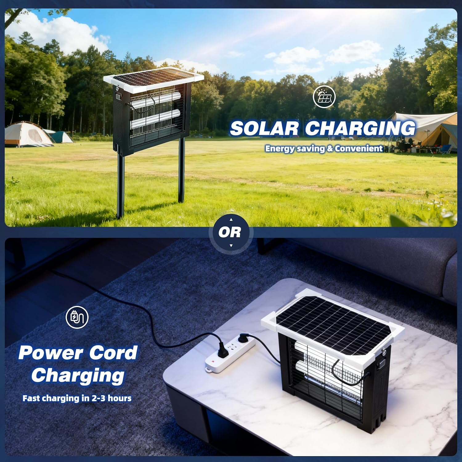 Large Solar Bug Zapper Outdoor, High‑Power Mosquito Zapper for 4000 sq.ft