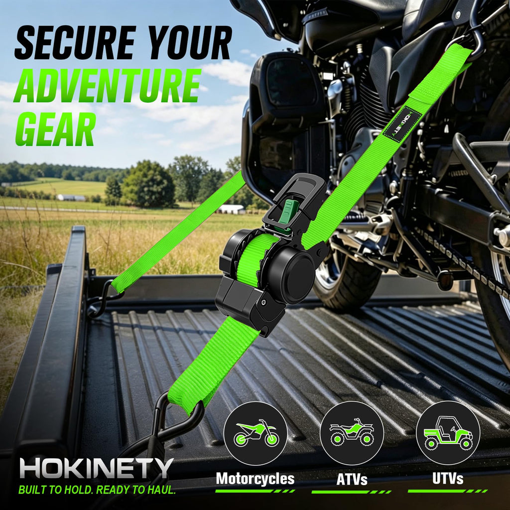 Hokinety 4 Pack Retractable Ratchet Straps 1 In X 10 Ft 1500 Lb For Truck