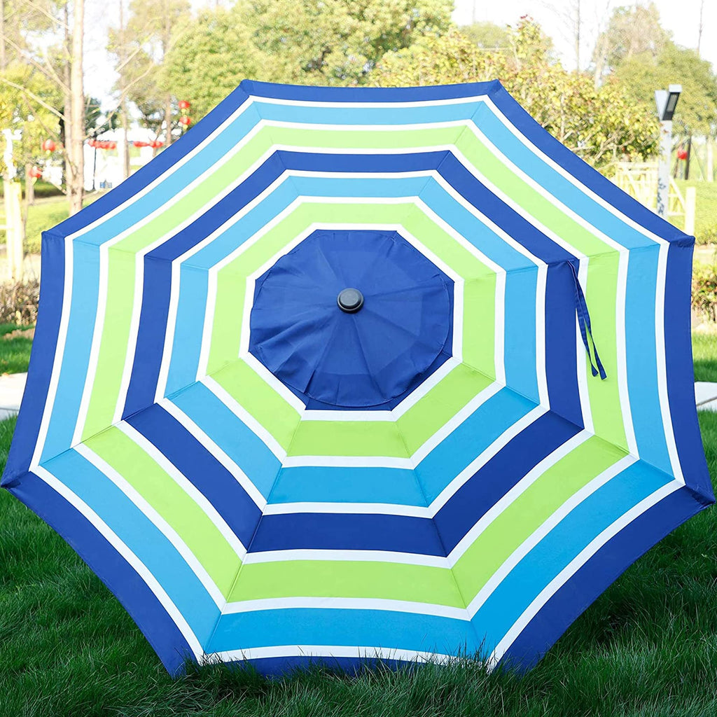 Blissun 9' Outdoor Patio Umbrella, Outdoor Table Umbrella, Yard Umbrella, Market Umbrella with 8 Sturdy Ribs, Push Button Tilt and Crank