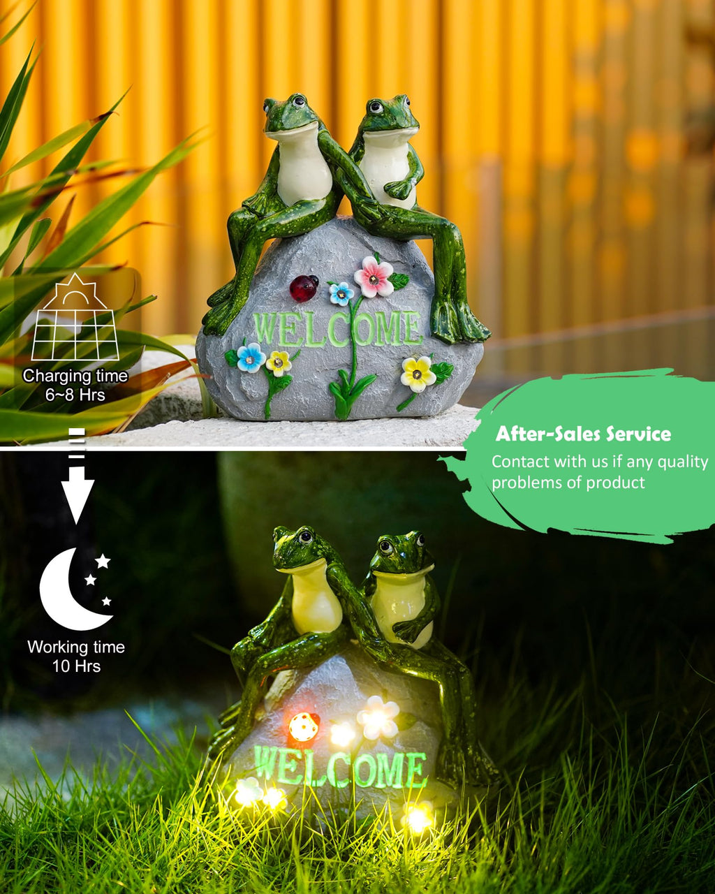 Nacome Solar Garden Outdoor Statues Turtle with Succulent