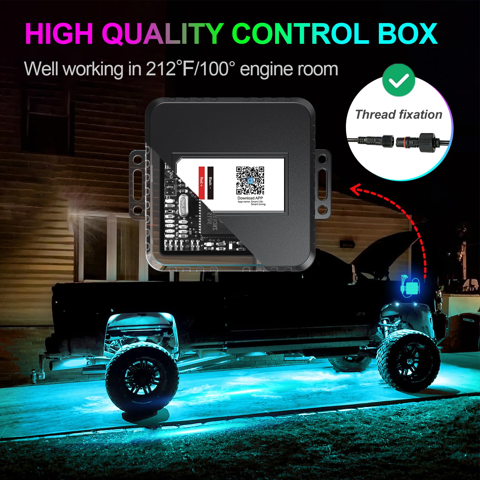 YiLaie RGB LED Rock Lights 8 Pods APP Remote Music Mode IP68 Waterproof