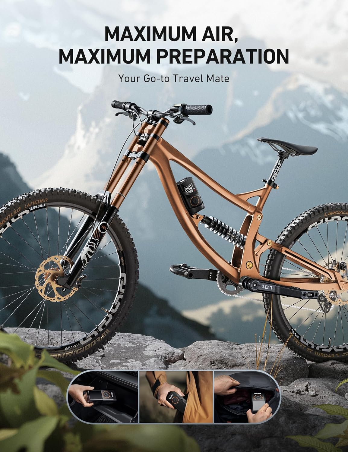 AstroAI L7 Portable Tire Inflator Cordless Bike Pump 150 PSI