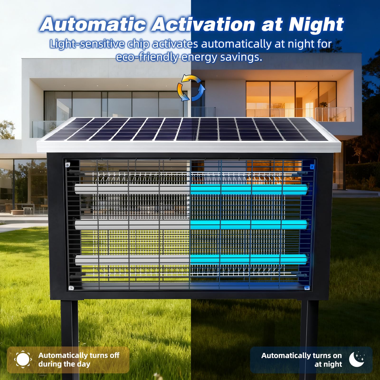 Large Solar Bug Zapper Outdoor, High‑Power Mosquito Zapper for 4000 sq.ft