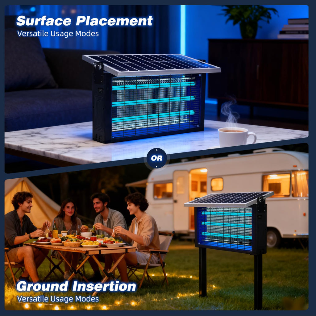 Large Solar Bug Zapper Outdoor, High‑Power Mosquito Zapper for 4000 sq.ft