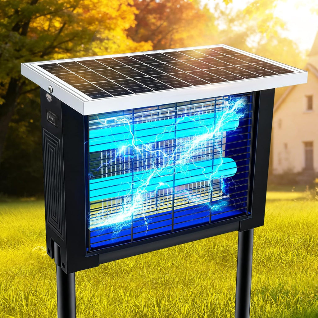 Large Solar Bug Zapper Outdoor, High‑Power Mosquito Zapper for 4000 sq.ft