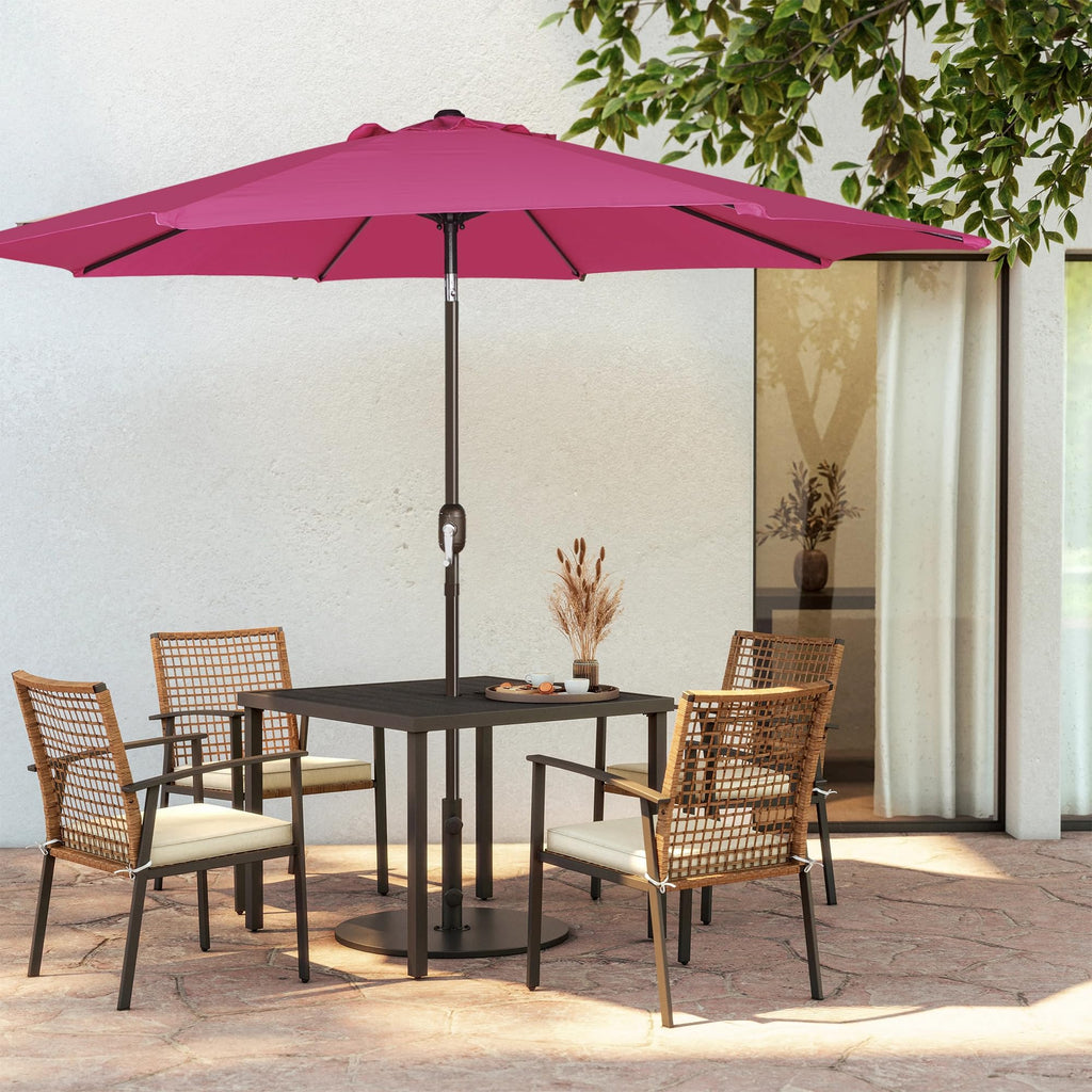 Blissun 9' Outdoor Patio Umbrella, Outdoor Table Umbrella, Yard Umbrella, Market Umbrella with 8 Sturdy Ribs, Push Button Tilt and Crank
